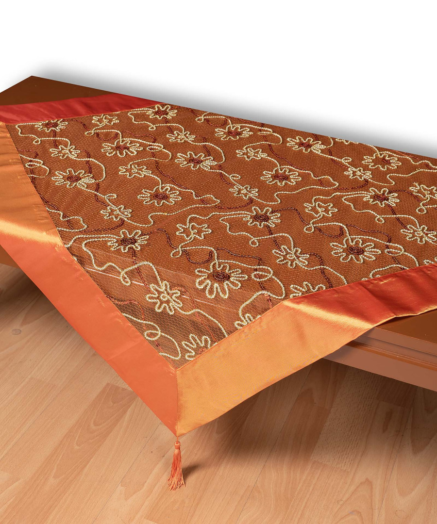 67180portokali1-1 Τούλινο καρέ 7180 (85cm x 85cm) πορτοκαλί SilkFashion - Image 1