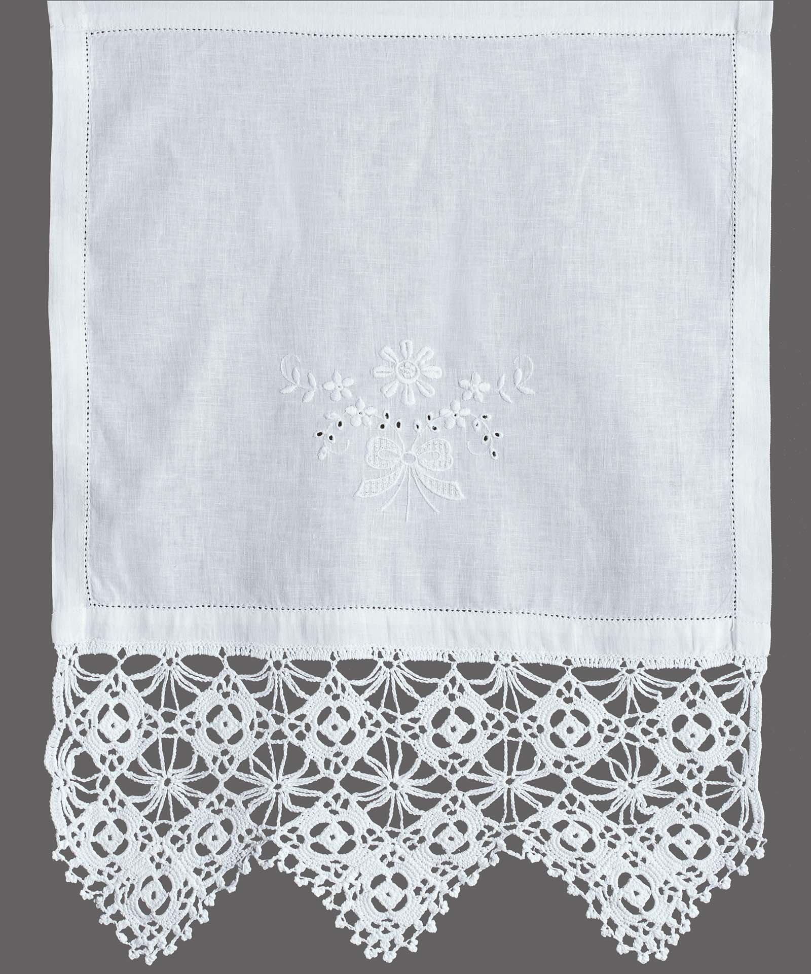 6748leyko-3 κουρτίνα 6748 (80cm x 150cm) λευκό με τούνελ SilkFashion - Image 1