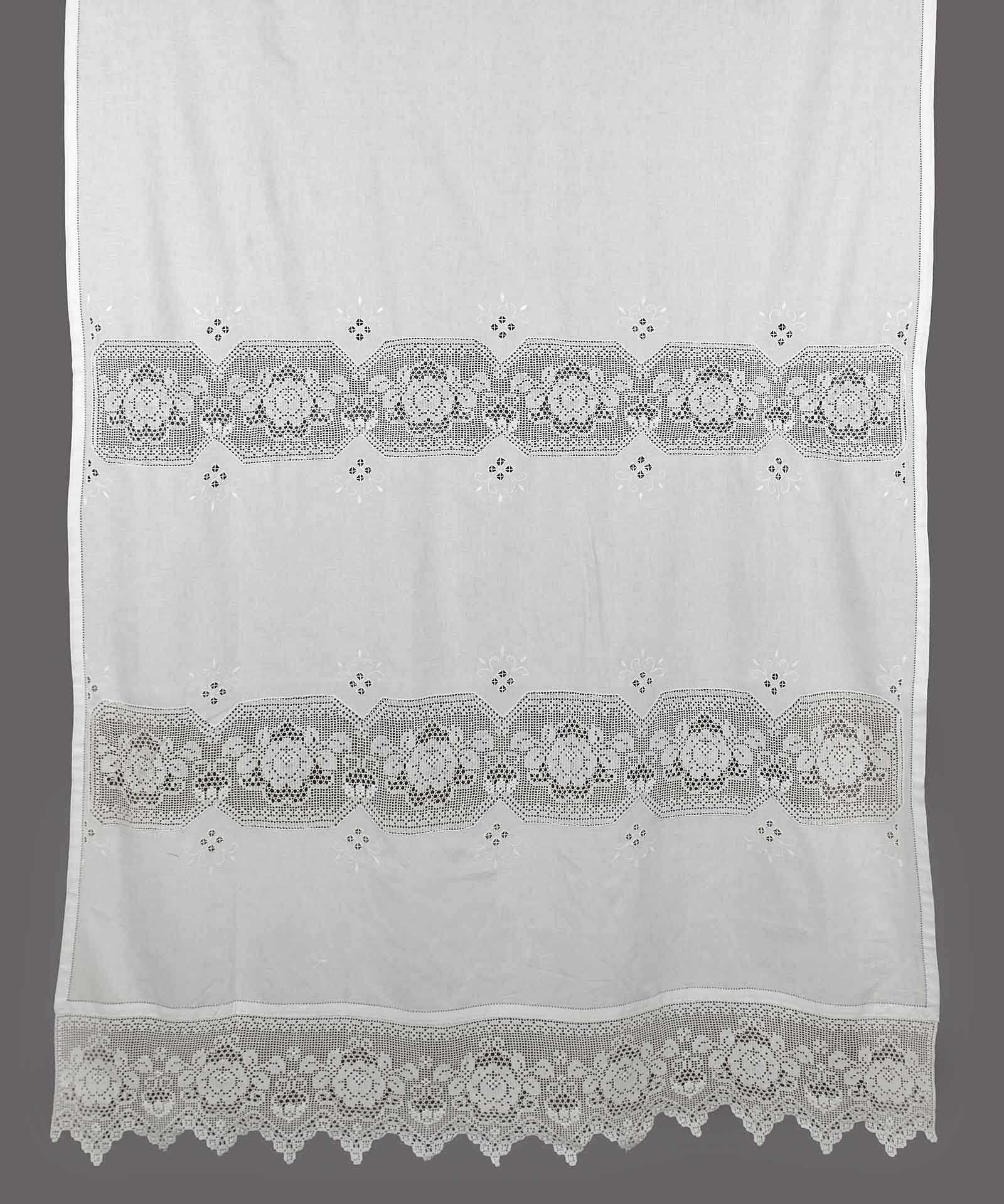 674leyko-1 κουρτίνα 674 (40cm x 80cm) λευκό με τούνελ SilkFashion - Image 1