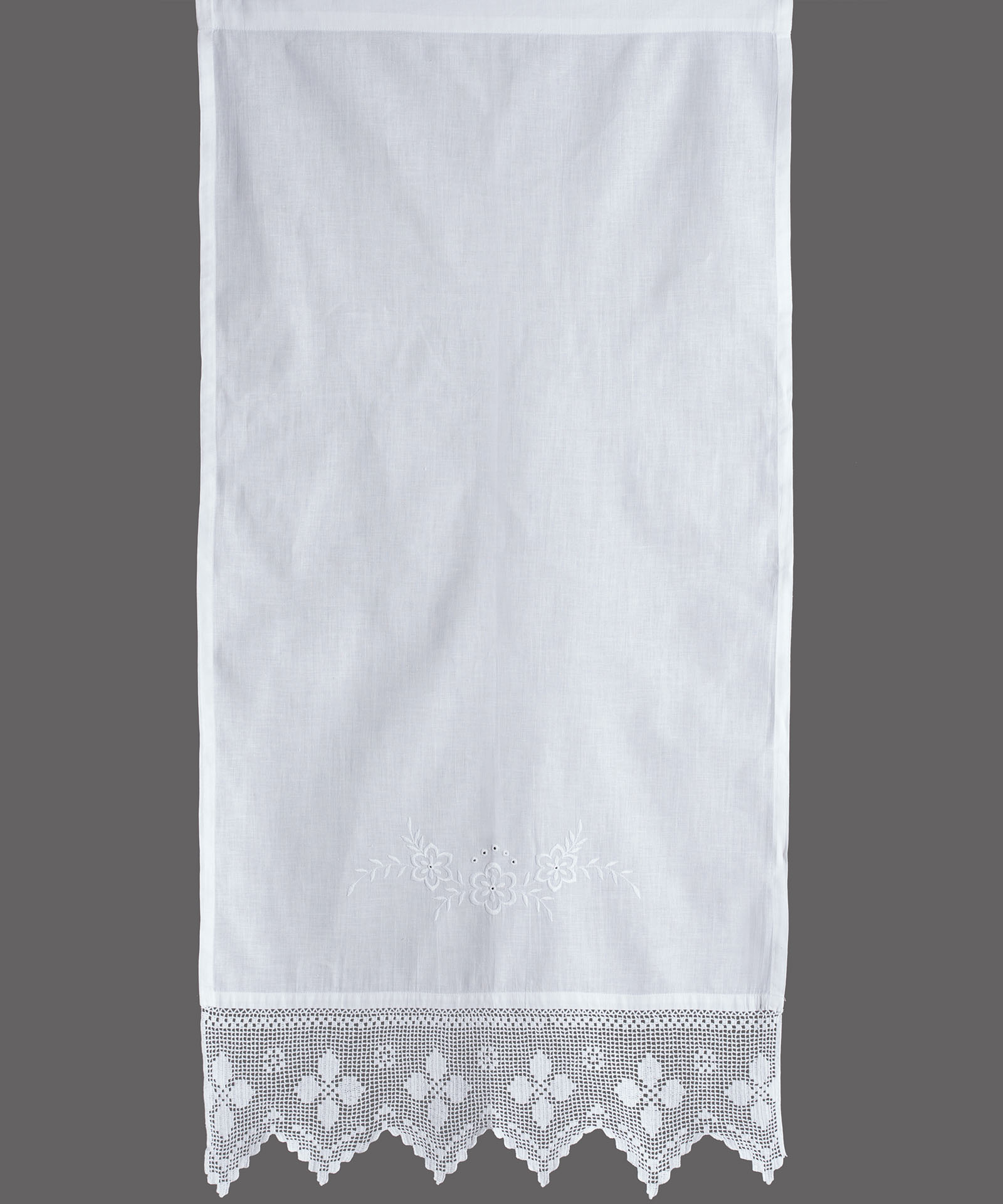 6752leyko-2 κουρτίνα 6752 (200cm x 50cm) λευκό με τούνελ SilkFashion - Image 1