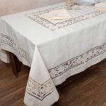 Χειροποίητο τραπεζομάντηλο 682 (170cm x 220cm) μπεζ SilkFashion