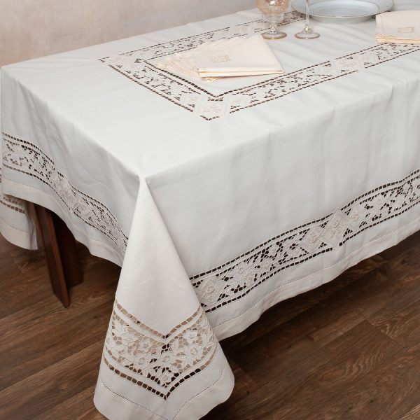 Χειροποίητο τραπεζομάντηλο 682 (170cm x 270cm) μπεζ SilkFashion