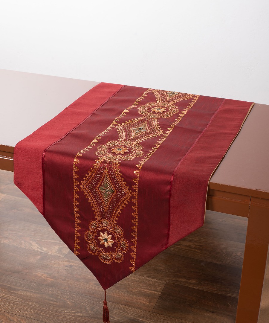 703xn-30bornto Τραβέρσα (50cm x 145cm) 703 ΧΝ-30 Μπορντώ SilkFashion - Image 1