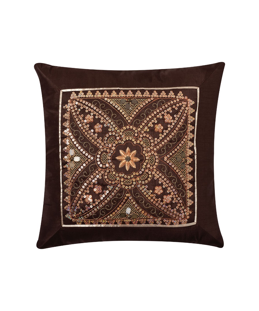 703xn-30kafe-2 Μαξιλαροθήκη (40cm x 40cm) 703 ΧΝ-30 Καφέ SilkFashion - Image 1