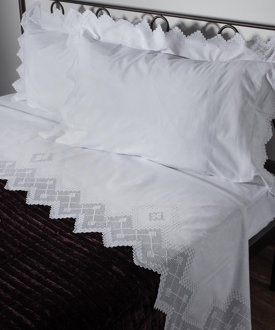 712filtireleyko ΧΕΙΡΟΠΟΙΗΤΟ ΣΕΝΤΟΝΙ 712 ΦΙΛΤΙΡΕ ΤΕΣΣΑΡΩΝ ΤΕΜΑΧΙΩΝ (225CM X 270CM) ΛΕΥΚΟ SilkFashion - Image 1