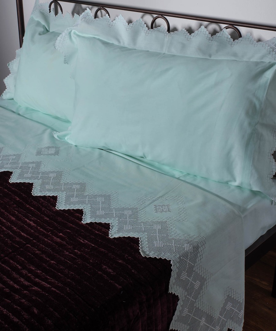 712filtireprasino ΧΕΙΡΟΠΟΙΗΤΟ ΣΕΝΤΟΝΙ 712 ΦΙΛΤΙΡΕ ΤΕΣΣΑΡΩΝ ΤΕΜΑΧΙΩΝ (225CM X 270CM) ΠΡΑΣΙΝΟ SilkFashion - Image 1