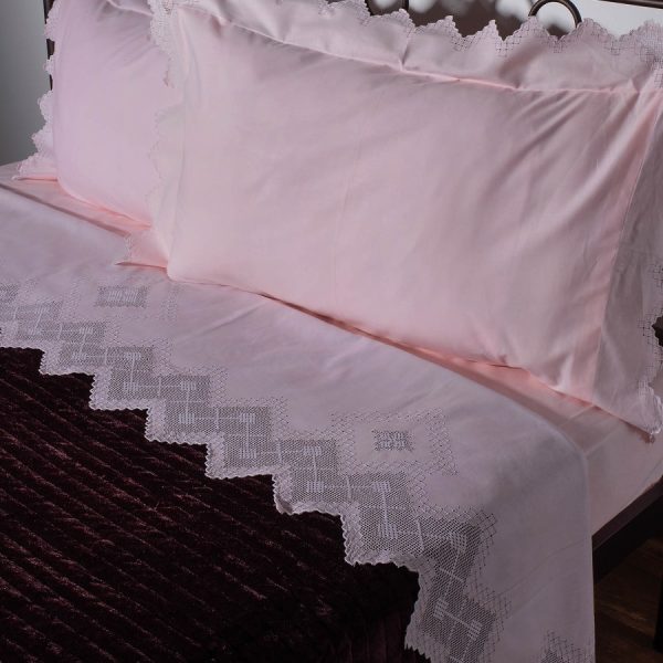 ΧΕΙΡΟΠΟΙΗΤΟ ΣΕΝΤΟΝΙ 712 ΦΙΛΤΙΡΕ ΤΕΣΣΑΡΩΝ ΤΕΜΑΧΙΩΝ (225CM X 270CM) ΡΟΖ SilkFashion