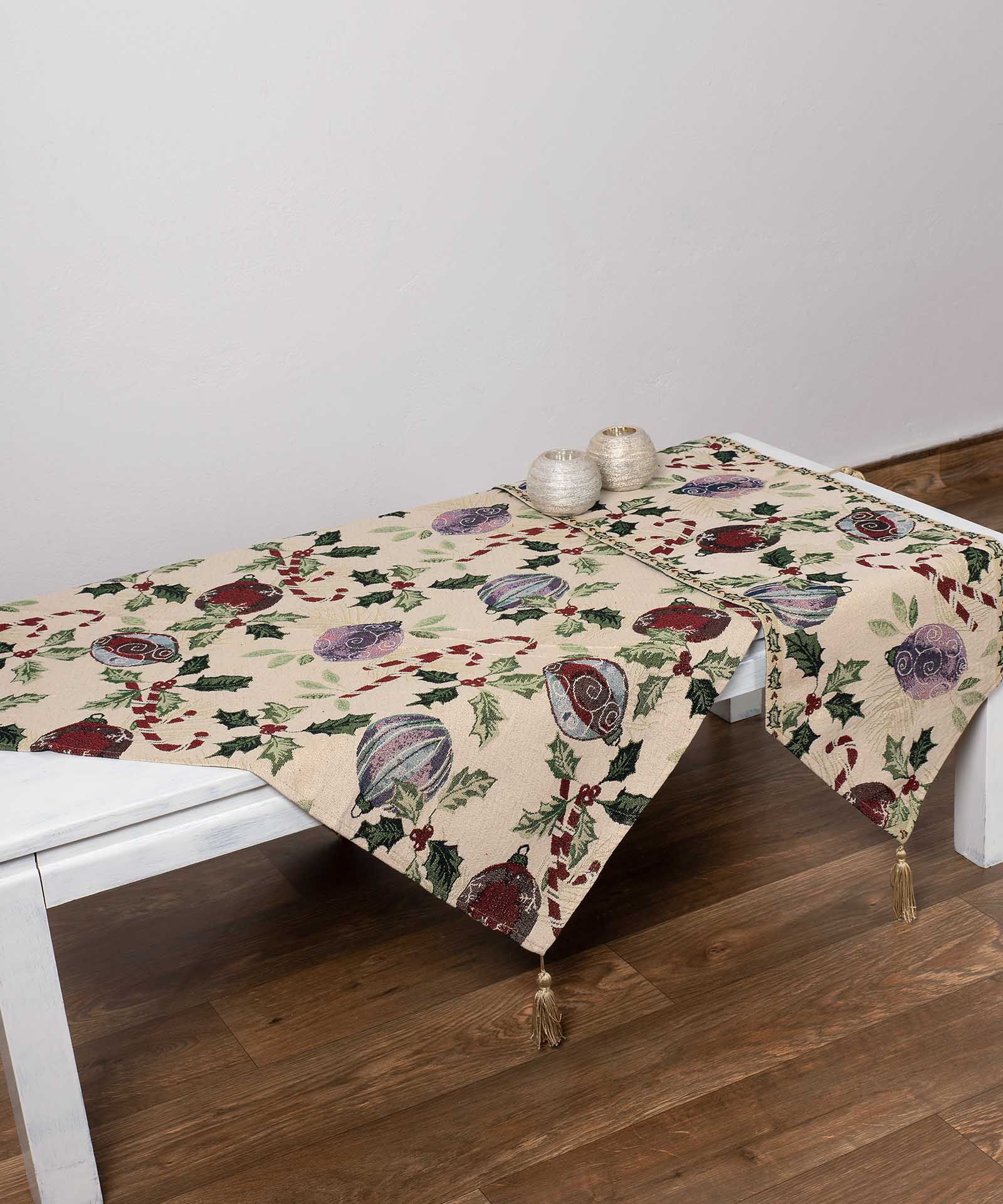 718-4 χριστουγεννιάτικο τραπεζοκαρέ (135cm x 135cm) 718 SilkFashion - Image 1