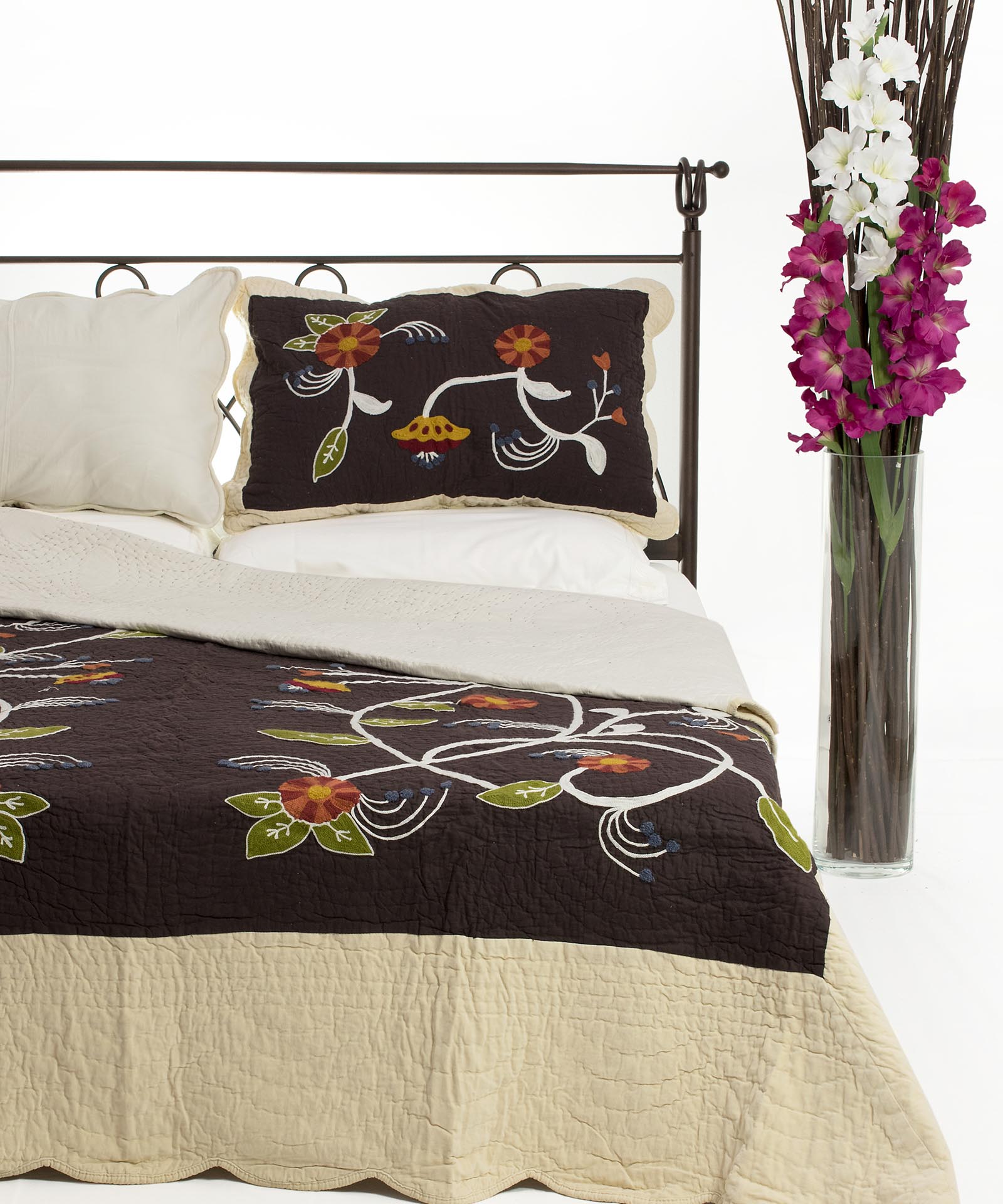 76334a ΚΟΥΒΕΡΛΙ σετ (160cm x 220cm + 1 x 50cm x 70cm) 76334 SilkFashion - Image 1