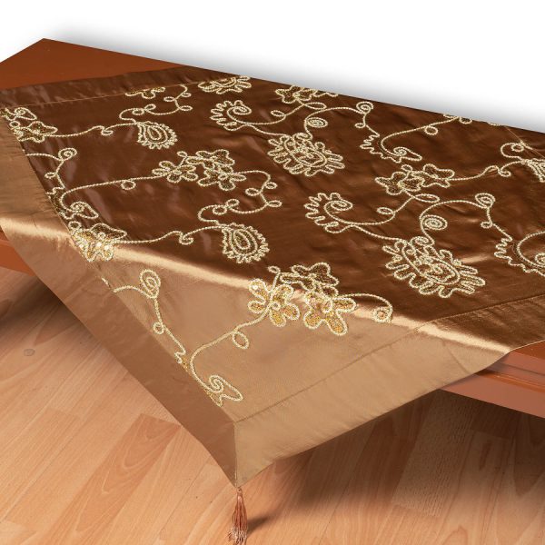 Σατέν καρέ 7710 (80cm x 80cm) λαδί SilkFashion