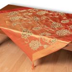 Σατέν καρέ 7710 (80cm x 80cm) πορτοκαλί SilkFashion