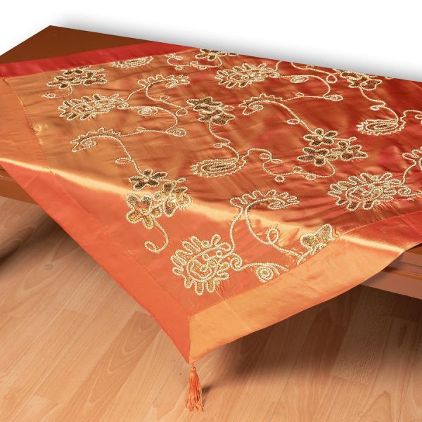 Σατέν καρέ 7710 (80cm x 80cm) πορτοκαλί SilkFashion