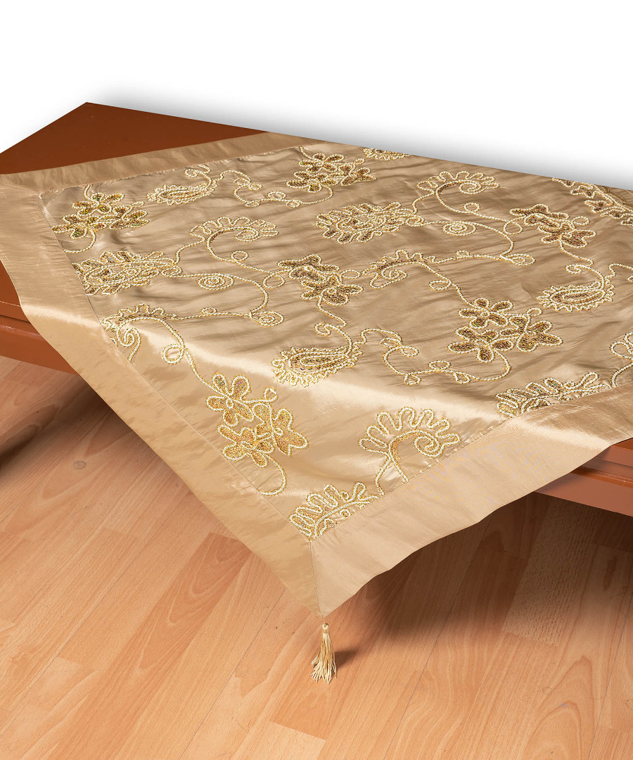 7710xryso1-1 Σατέν καρέ 7710 (80cm x 80cm) χρυσό SilkFashion - Image 1