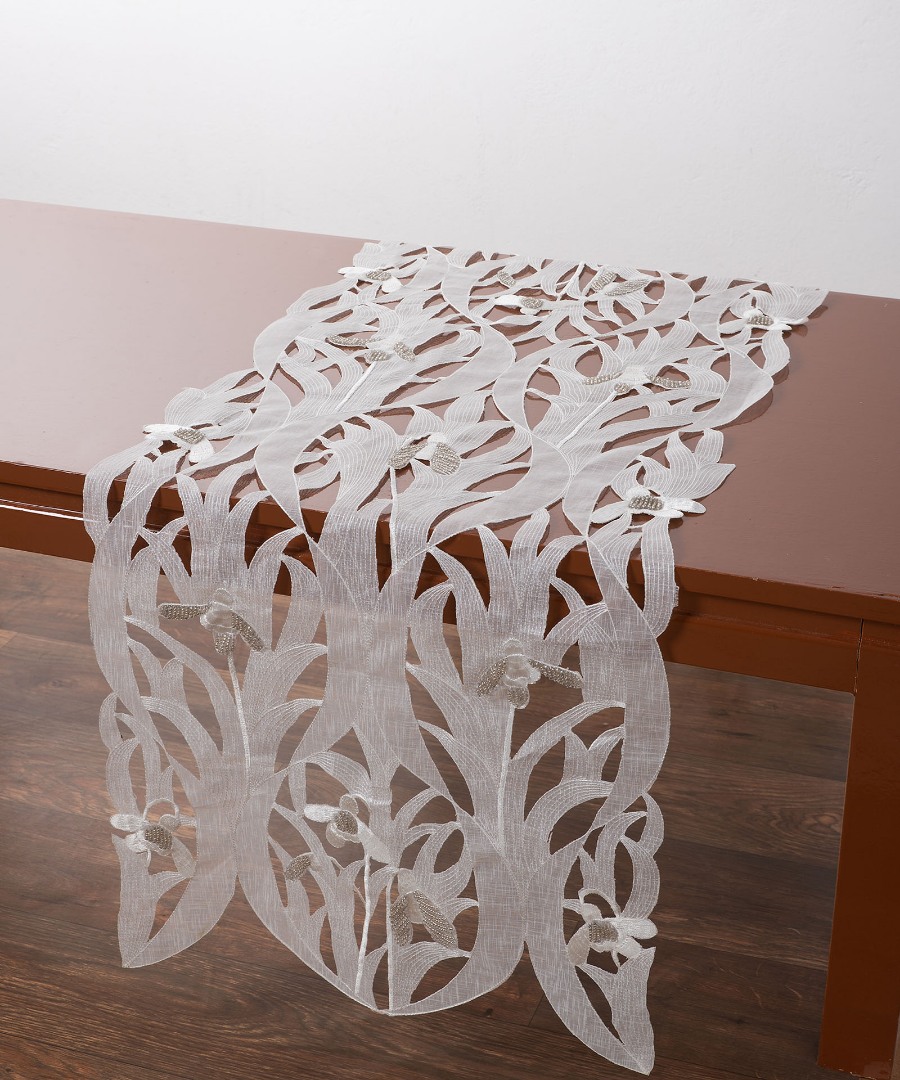 7824ivory Τραβέρσα (45cm x 170cm) 7824 Ivory SilkFashion - Image 1