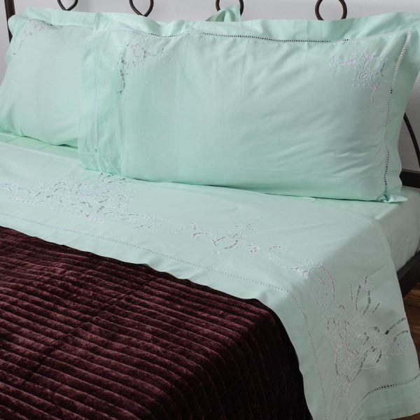 ΧΕΙΡΟΠΟΙΗΤΟ ΚΟΦΤΟ ΣΕΝΤΟΝΙ 800 ΤΕΣΣΑΡΩΝ ΤΕΜΑΧΙΩΝ (225CM X 270CM) ΠΡΑΣΙΝΟ SilkFashion