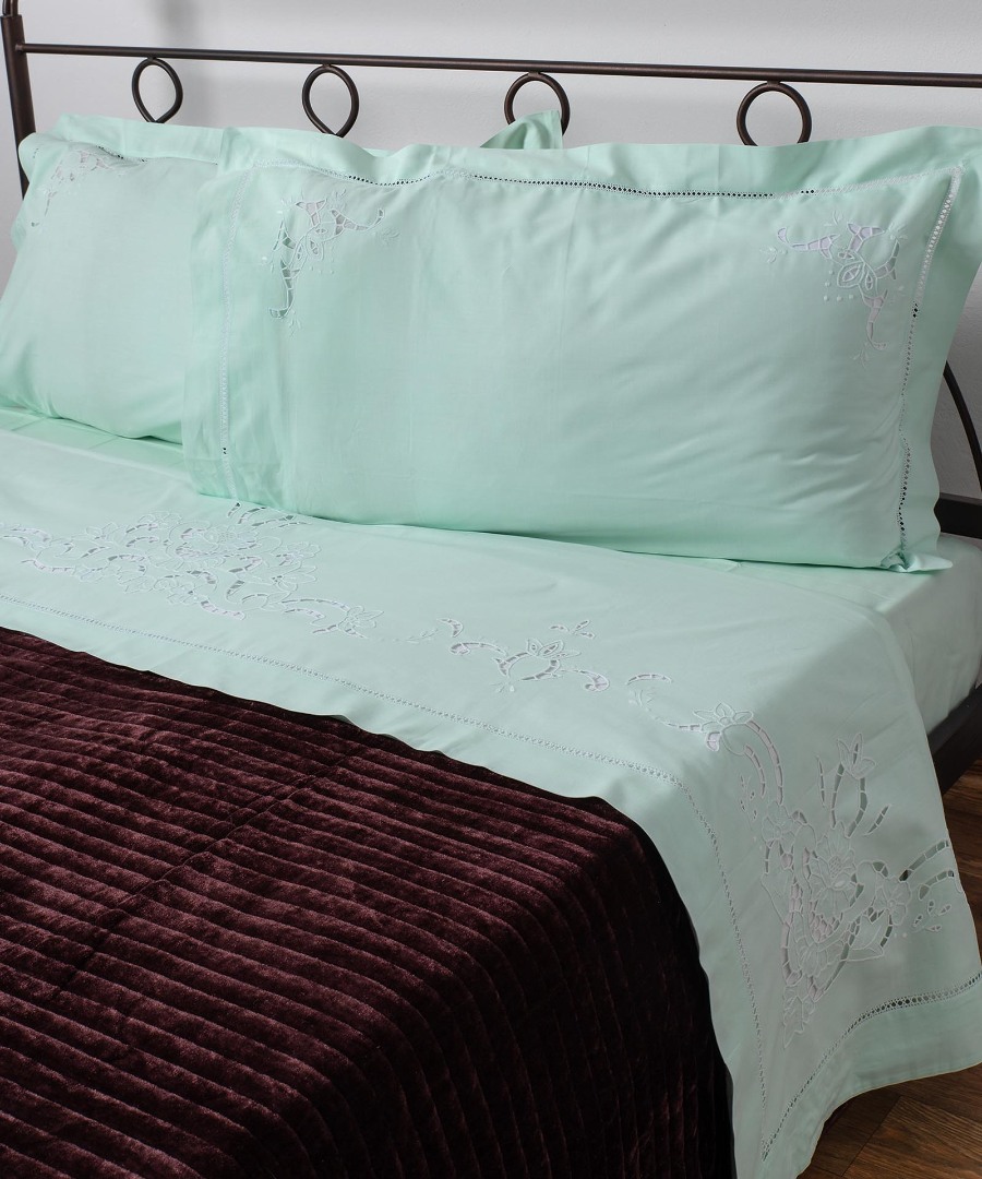 800prasino ΧΕΙΡΟΠΟΙΗΤΟ ΚΟΦΤΟ ΣΕΝΤΟΝΙ 800 ΤΕΣΣΑΡΩΝ ΤΕΜΑΧΙΩΝ (225CM X 270CM) ΠΡΑΣΙΝΟ SilkFashion - Image 1