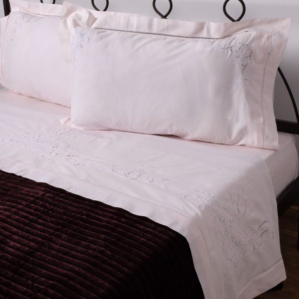 ΧΕΙΡΟΠΟΙΗΤΟ ΚΟΦΤΟ ΣΕΝΤΟΝΙ 800 ΤΕΣΣΑΡΩΝ ΤΕΜΑΧΙΩΝ (225CM X 270CM) ΡΟΖ SilkFashion