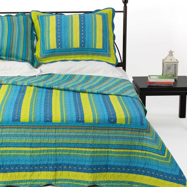 ΚΟΥΒΕΡΛΙ  σετ (220cm x 240cm + 2 x 50cm x 70cm) 8013 μπλέ SilkFashion