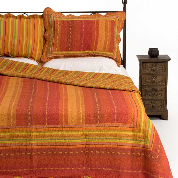 ΚΟΥΒΕΡΛΙ σετ (160cm x 220cm + 1 x 50cm x 70cm) 8013 πορτοκαλί SilkFashion