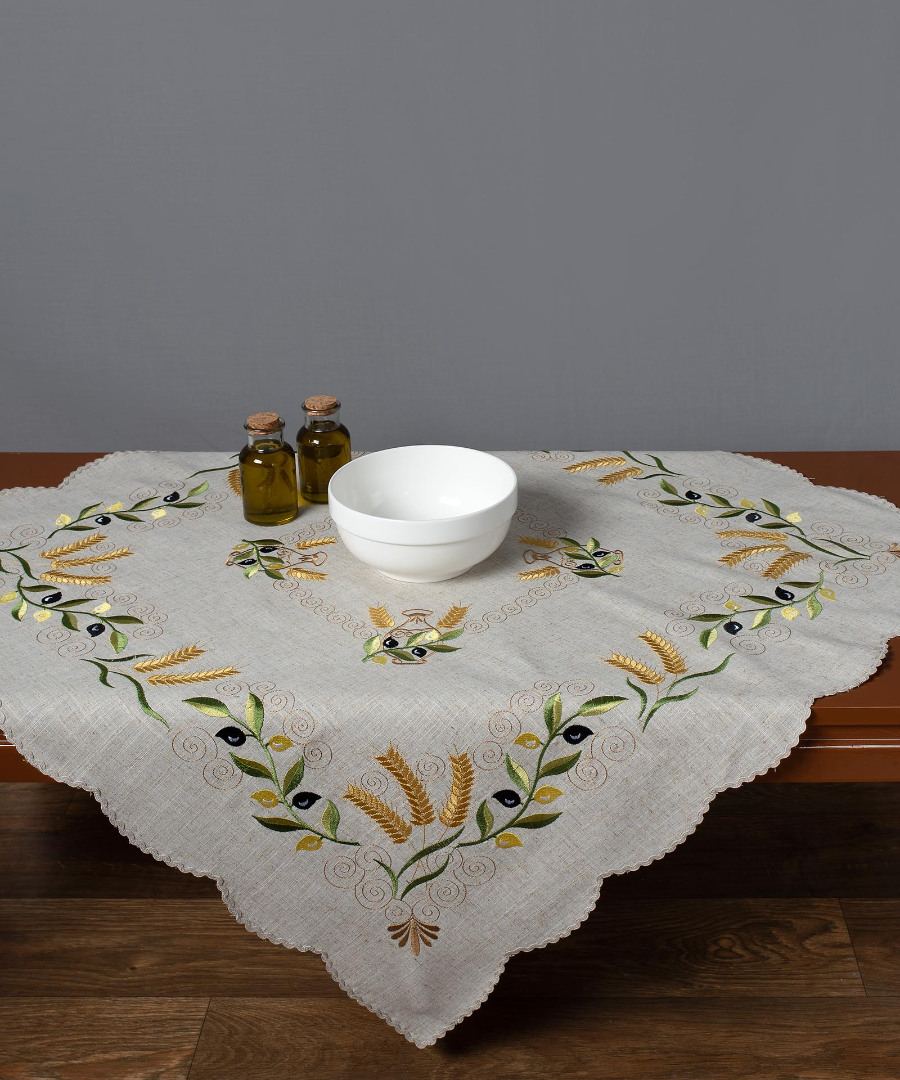 8014kitrino Καρέ 8014 (85cm x 85cm) Κίτρινο SilkFashion - Image 1