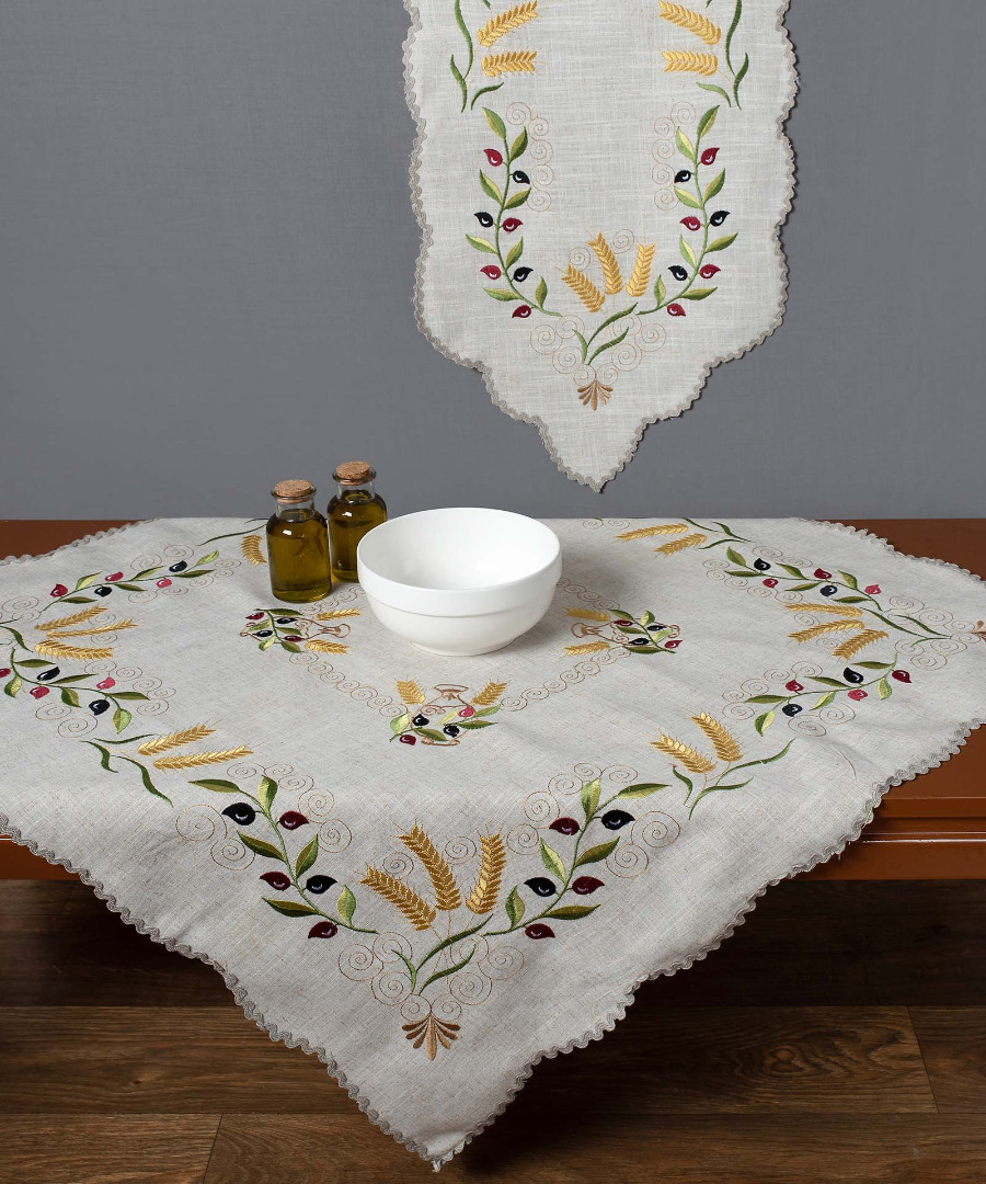 8014kokkino-2 Τραπεζοκαρέ 8014 (135cm x 135cm) Κόκκινο SilkFashion - Image 1