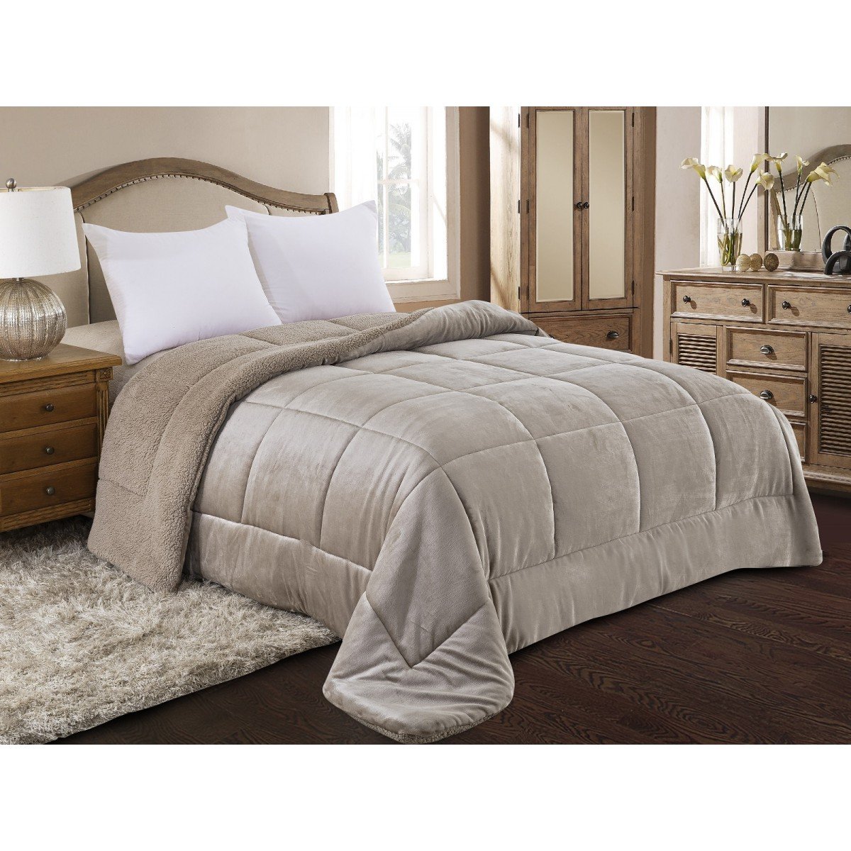 805_TAUPE_2025-1200x1200 ΚΟΥΒΕΡΤΟΠΑΠΛΩΜΑ KING SIZE 240X260 ADAM HOME (805) TAUPE - Image 1