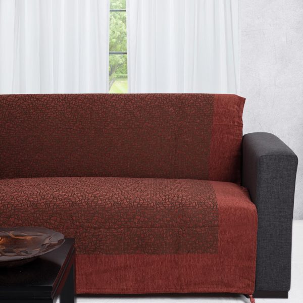 ΡΙΧΤΑΡΙΑ 8091 (180cm x 180cm / 180cm  x 250cm / 180cm x 300cm) κεραμιδί SilkFashion