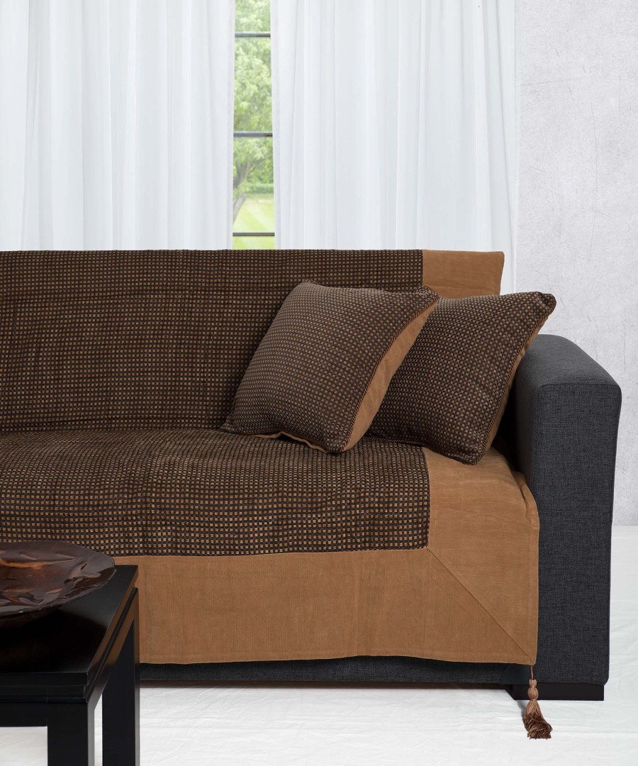 809kafe ΡΙΧΤΑΡΙΑ 809 (180cm x 180cm / 180cm x 250cm / 180cm x 300cm) καφέ SilkFashion - Image 1