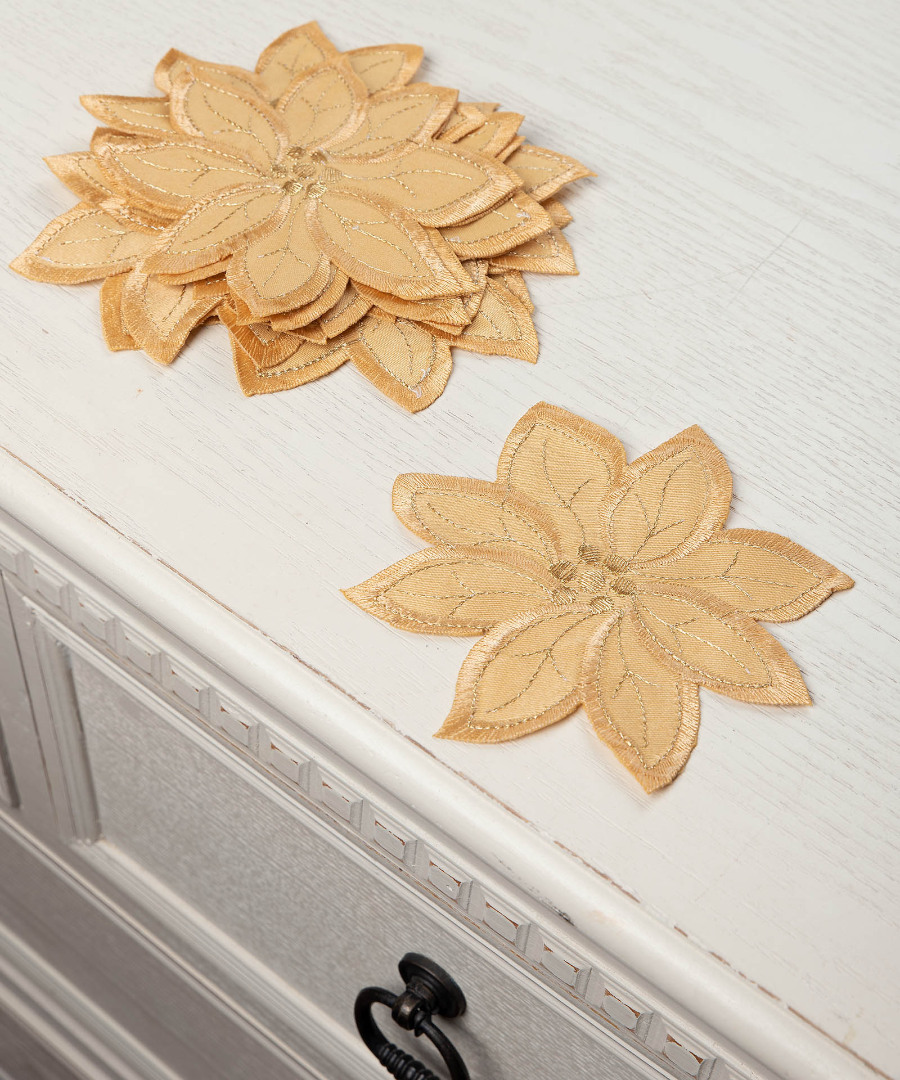 8240xryso Χριστουγεννιάτικα σουβέρ δωδεκάδα 8240 (12cm) χρυσό SilkFashion - Image 1