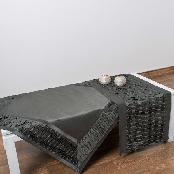 Τραπεζομάντηλα (130cm X 130cm) 8373 ανθρακί SilkFashion