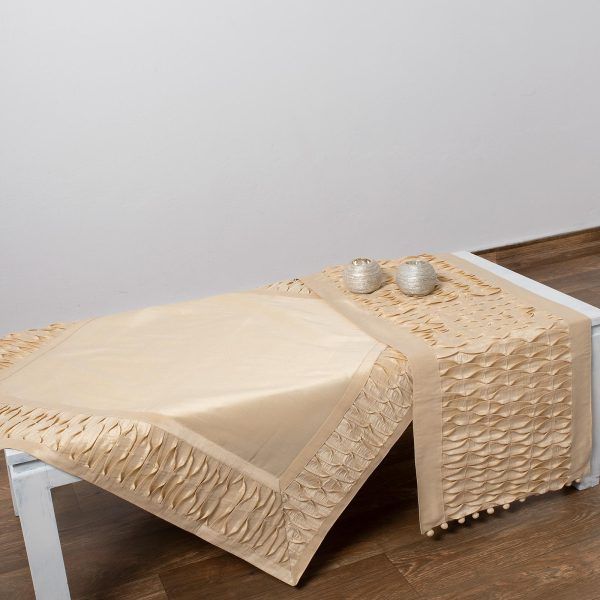 Τραπεζομάντηλα (130cm X 130cm) 8373 ivory SilkFashion