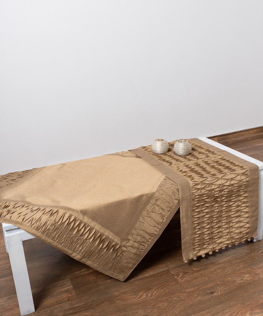 8373xryso-3 τραπεζομάντηλα 8373 130Χ130 χρυσό SilkFashion - Image 1