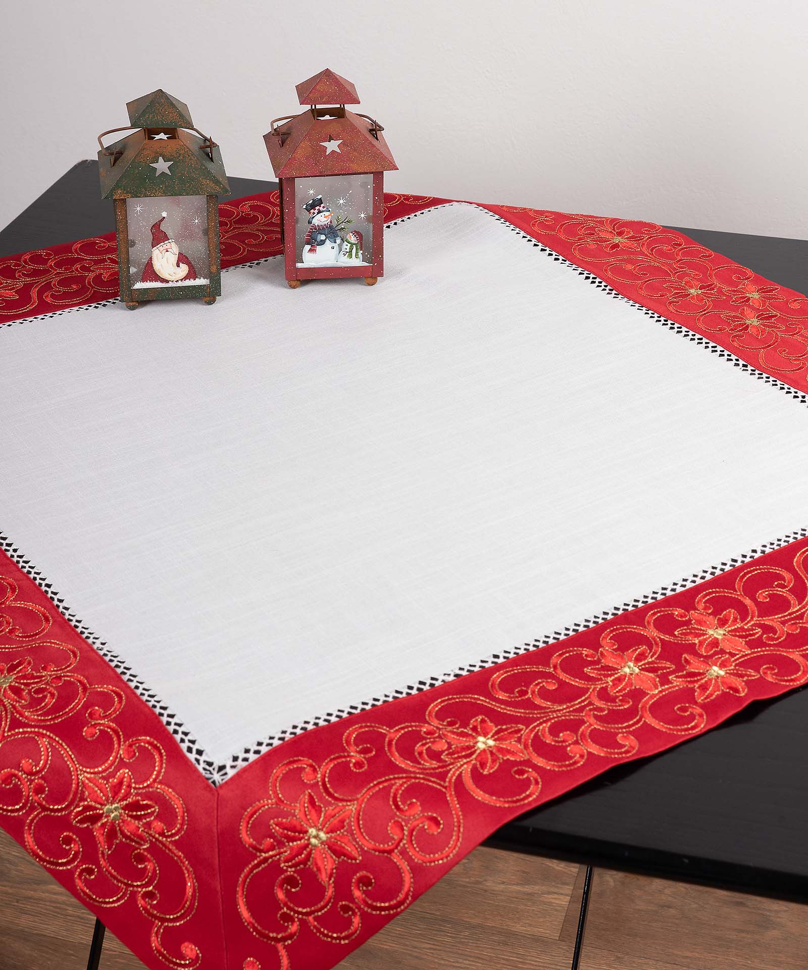 9016kokkino-1 χριστουγεννιάτικο τραπεζομάντηλο (160cm x 220cm) 9016 κόκκινο SilkFashion - Image 1