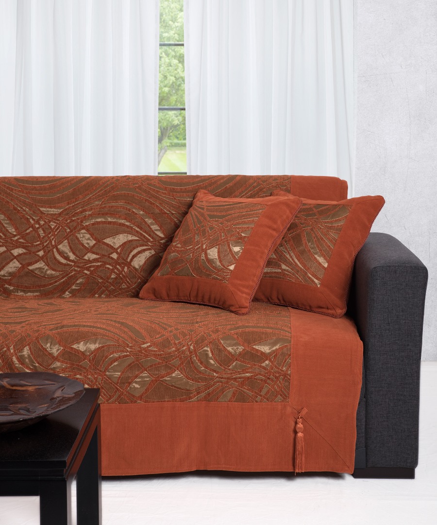 911portokali ΜΑΞΙΛΑΡΟΘΗΚΗ 911 (45cm x 45cm) πορτοκαλί SilkFashion - Image 1