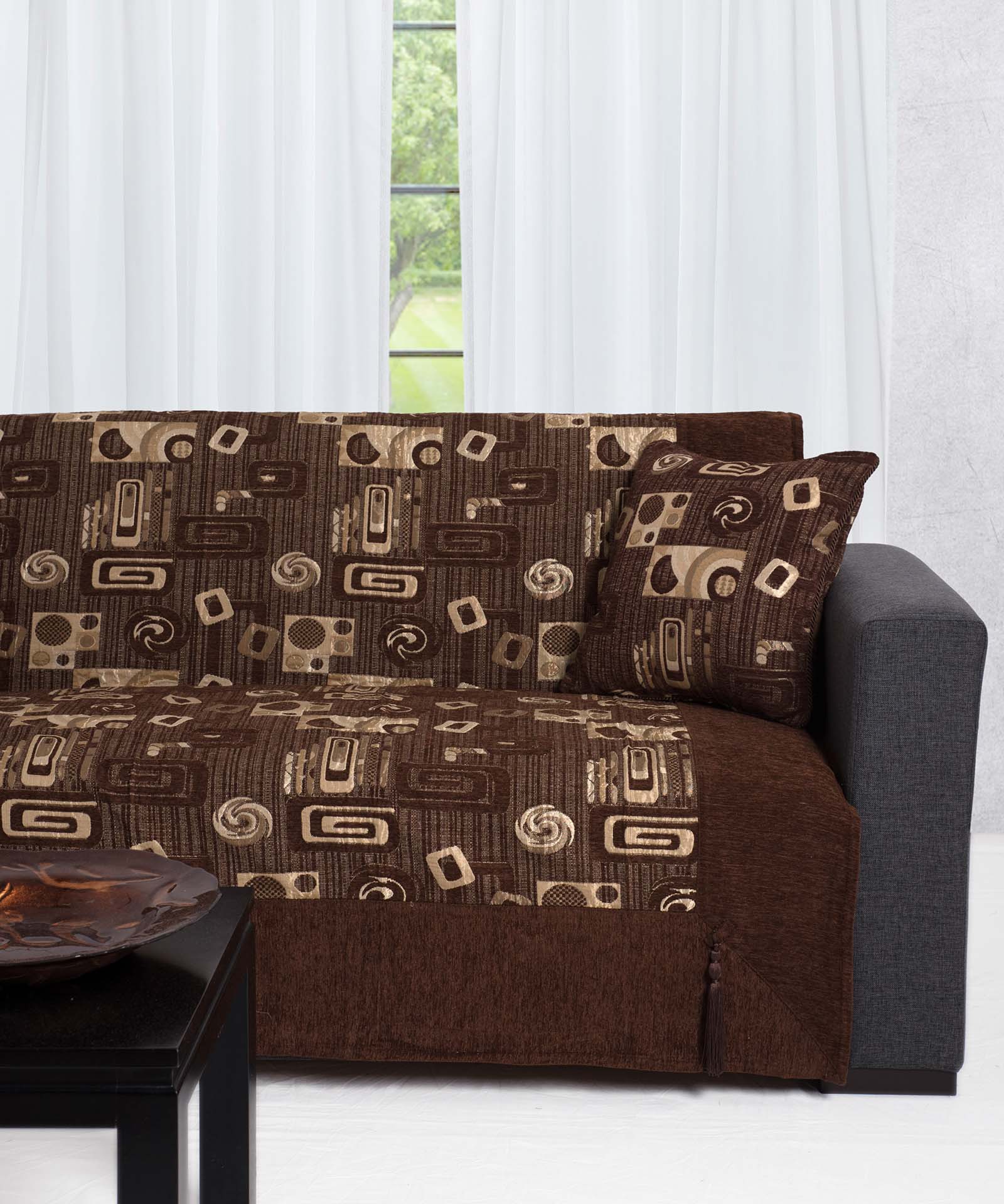 912kafe ΡΙΧΤΑΡΙΑ 912 (180cm x 180cm / 180cm x 250cm / 180cm x 300cm) καφέ SilkFashion - Image 1