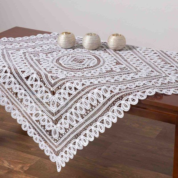 τραπεζομάντηλα (51cm x 51cm dz) 9175 λευκό SilkFashion