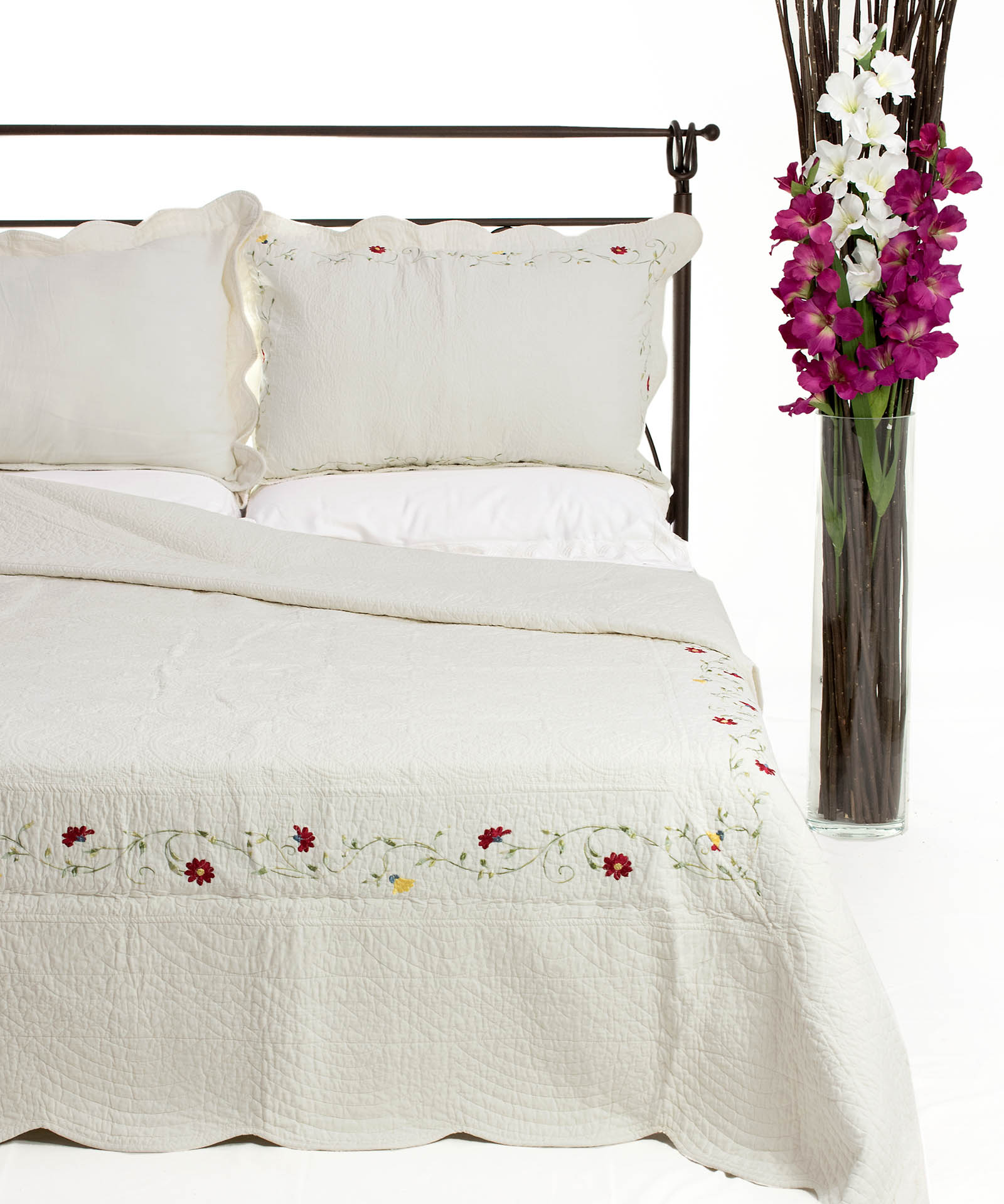 9214b ΚΟΥΒΕΡΛΙ σετ(225cm x 250cm + 2 x 50cm x 70cm) 9214 SilkFashion - Image 1