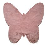 ΧΑΛΙ PUFFY JM7 DARK PINK  BUTTERFLY ANTISLIP - 160X160Β  NewPlan