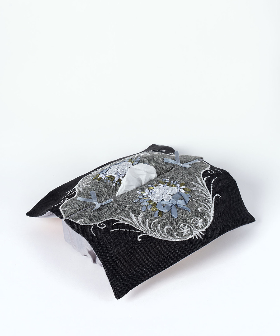 970mavrob Θήκη για χαρτοπετσέτες 970 (30cm x 30cm) μαύρο SilkFashion - Image 1