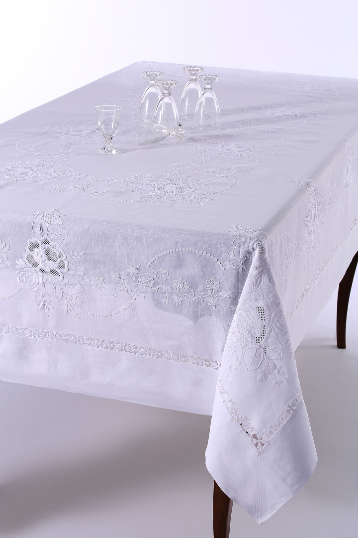 974-8 Χειροποίητο σετ 974 (7 τεμαχίων) λευκό SilkFashion - Image 1