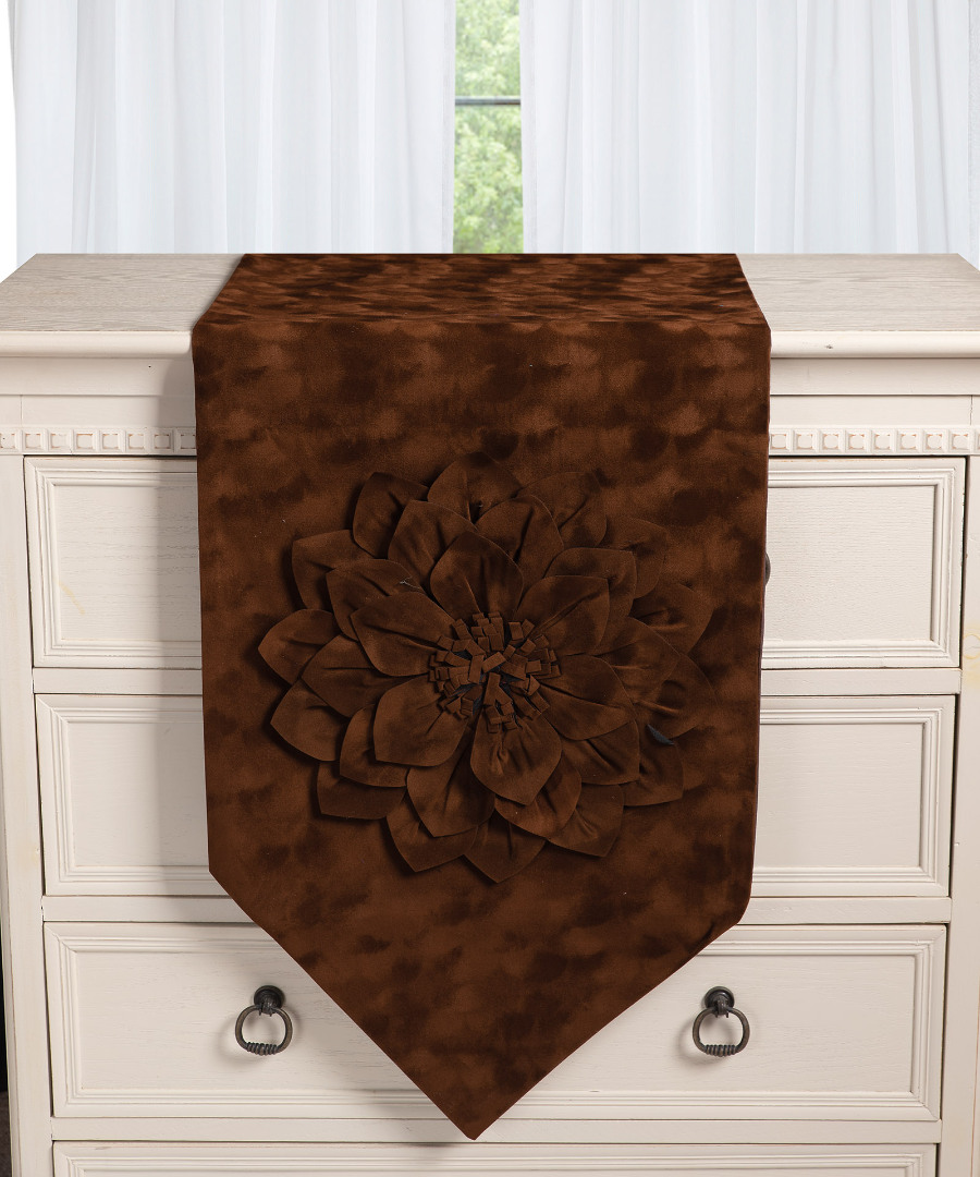 97b13kafe Τραβέρσα 97Β13 (40cm x 180cm) καφέ SilkFashion - Image 1