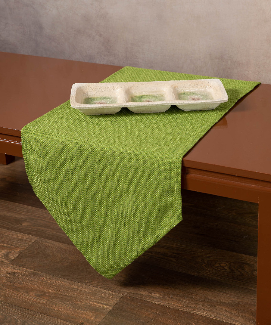 9925prasino2 Τραβέρσα 9925 (45cm x 170cm) λαχανί SilkFashion - Image 1