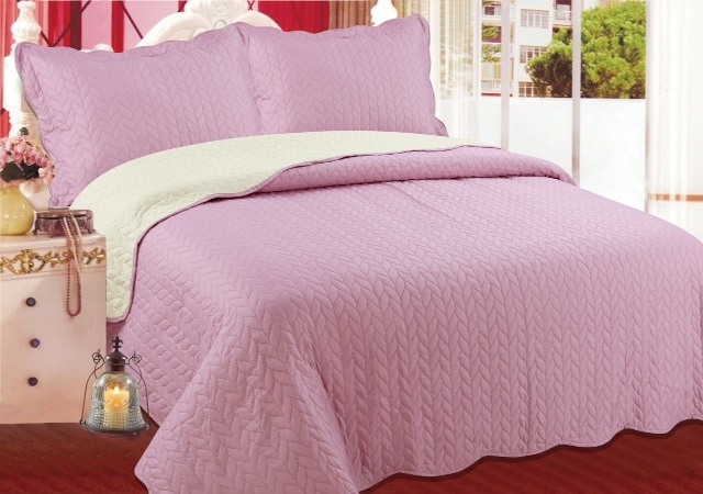 AMETHYSTb ΚΟΥΒΕΡΛΙ σετ (220cm x 240cm + 2 x 50cm x 70cm) φύλλο amethyst SilkFashion - Image 1