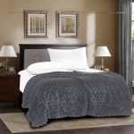 Διακοσμητική γούνινη κουβέρτα mink (220cm x 240cm) γκρί SilkFashion