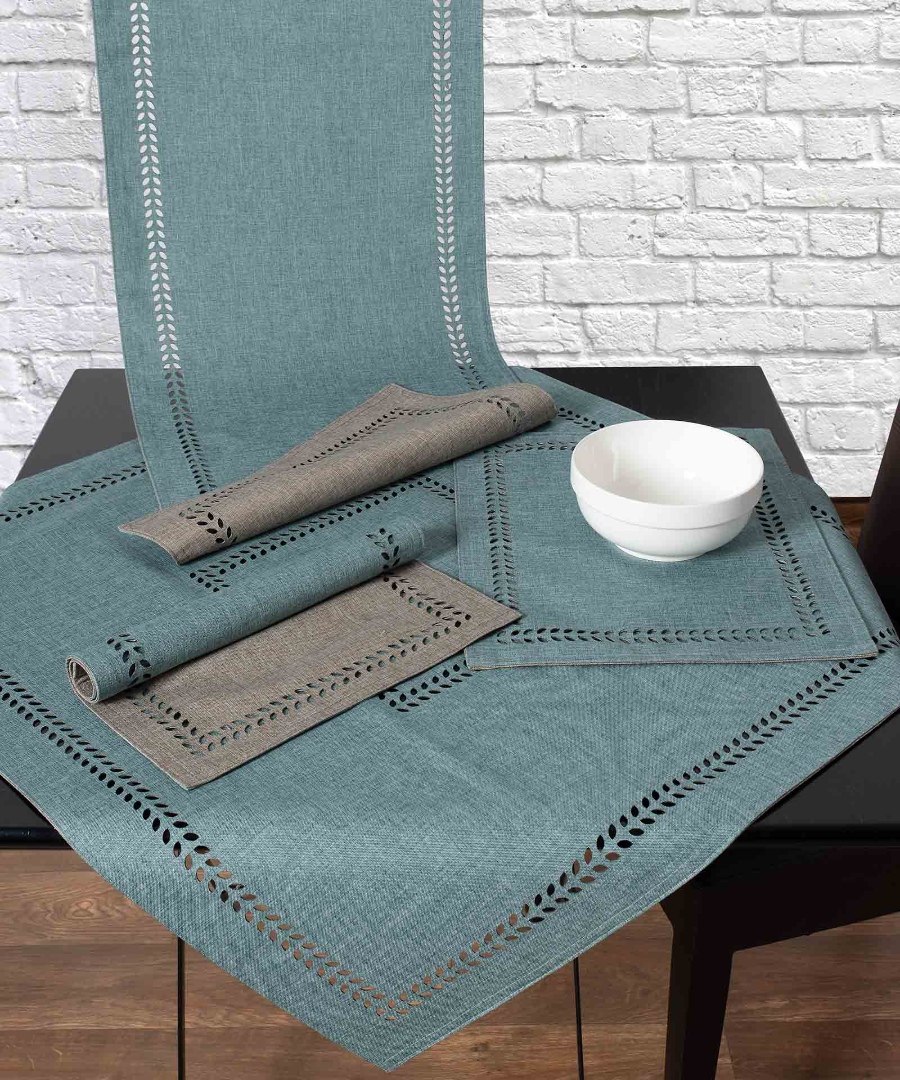 BG18petrol2-1 καρέ (90cm x 90cm) bg18 πετρόλ/γκρι SilkFashion - Image 1