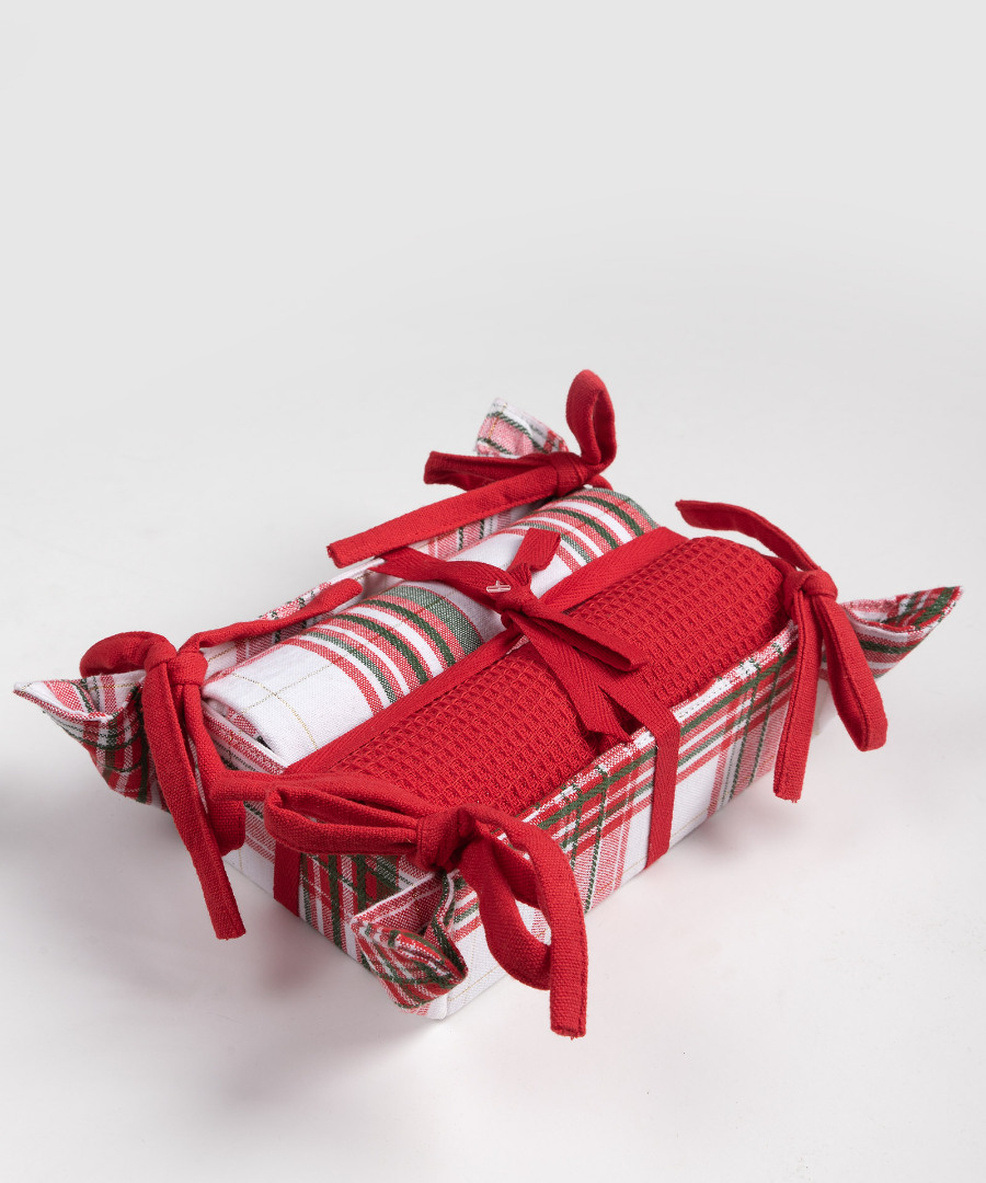 BS72115-1 Χριστουγεννιάτικο σετ 2 τεμαχίων σε ψωμιέρα (40cm x 65cm) BS72115 SilkFashion - Image 1