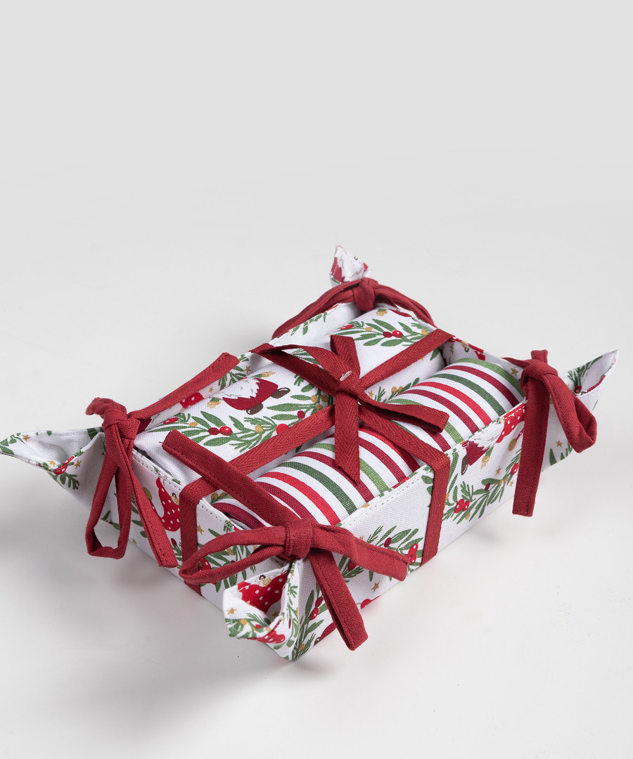 BS72116-1 Χριστουγεννιάτικο σετ 2 τεμαχίων σε ψωμιέρα (40cm x 65cm) BS72116 SilkFashion - Image 1