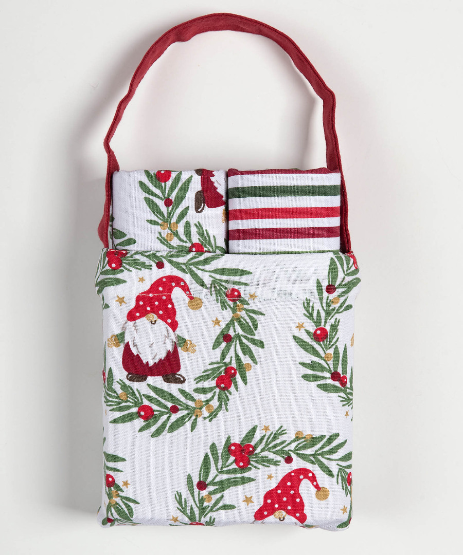 BS72116 Χριστουγεννιάτικο σετ 2 τεμαχίων σε τσαντάκι (40cm x 65cm) BS72116 SilkFashion - Image 1