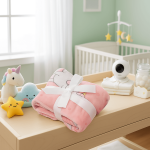 Βρεφική Κουβέρτα Αγκαλιάς 75x100 Βελουτέ Baby Unicorn Astron Italy