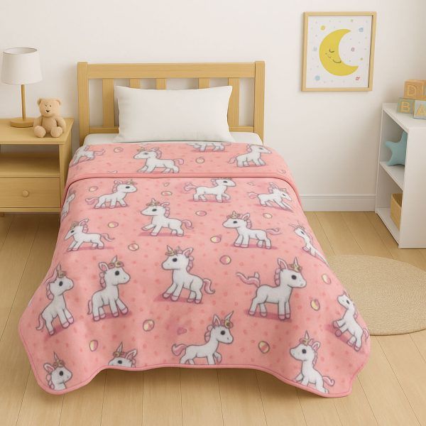 Παιδική Κουβέρτα Βελουτέ 160x220 Μονή Baby Unicorn Astron Italy